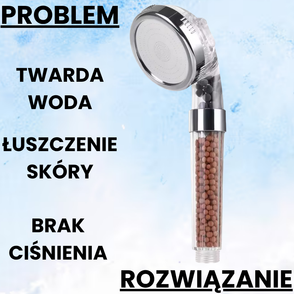 Aquavia™ – Głowica Prysznicowa z Filtrem Mineralnym i trybem masażu